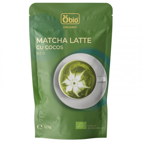 Matcha latte cu cocos bio, 125g - Obio